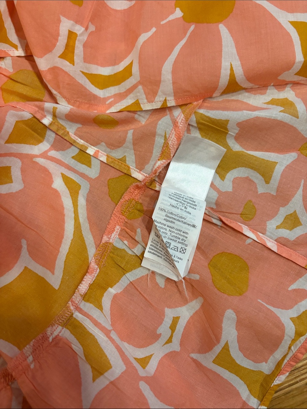 J. Crew Pink & Yellow Floral Smocked Beach Dress Coverup - Picture 4 of 5